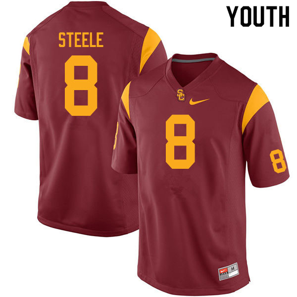 Youth #8 Chris Steele USC Trojans College Football Jerseys Sale-Cardinal